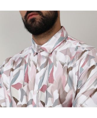 Campus Sutra Men's Nude Pink & Ivory White Petal Block Shirt