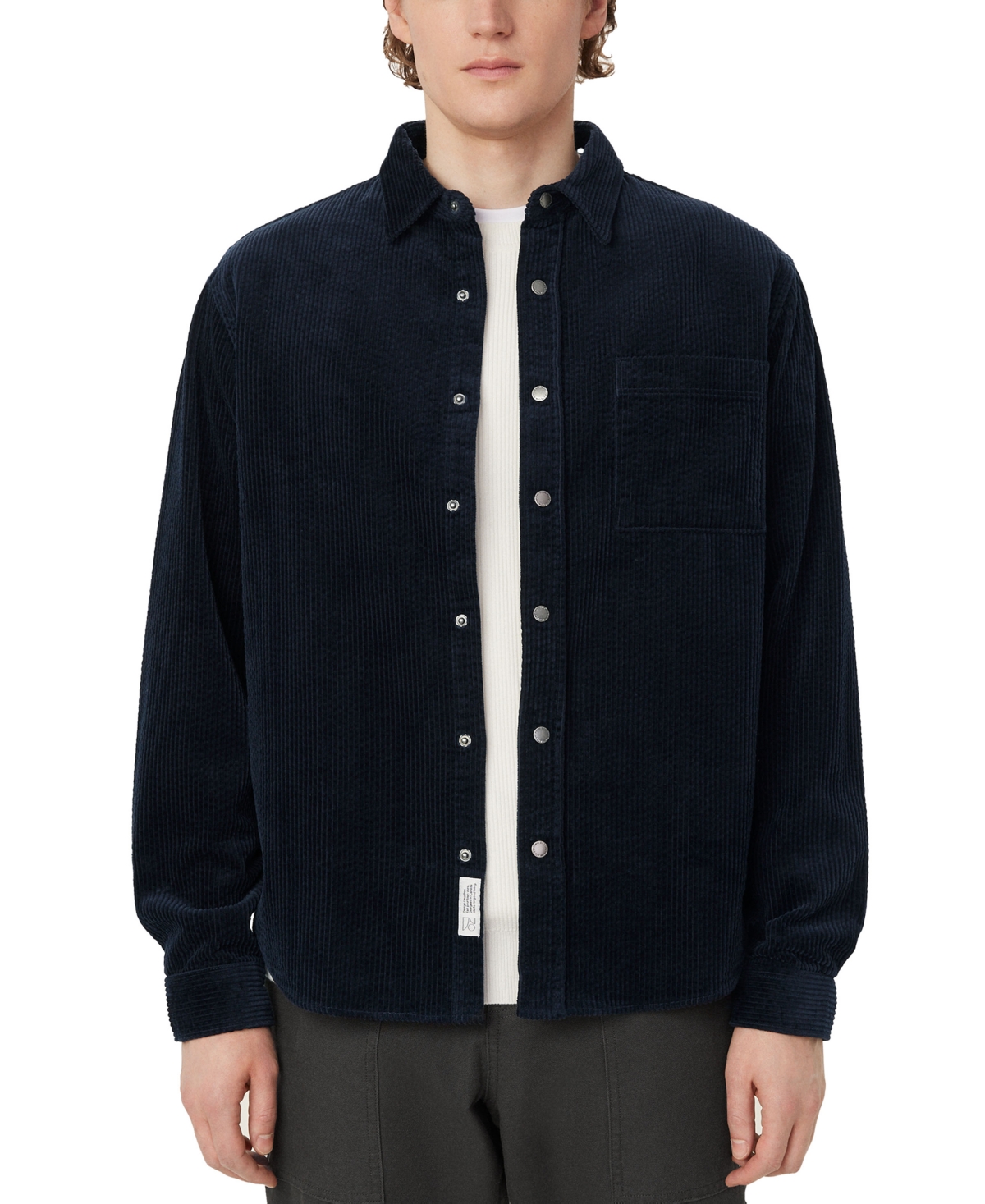 Men's Relaxed Fit Long Sleeve Snap-Front Soft Corduroy Shirt - Light Pastel Brown