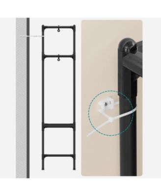 Heavy Duty Clothes Rack with Hanging Rails and Storage Shelves for Wardrobe