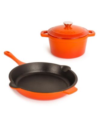 Neo 3pc Cast Iron Cookware Set, Fry Pan & Round Dutch Oven