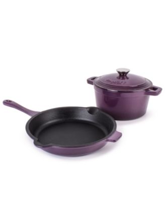 Neo 3pc Cast Iron Cookware Set, Fry Pan & Round Dutch Oven