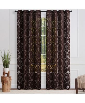 Premium Devore Sheer Grommet Curtains - Classy, Light Filtering Drapes for Living Room or Bedroom - 52" x 96" - Blue, 2 Panels