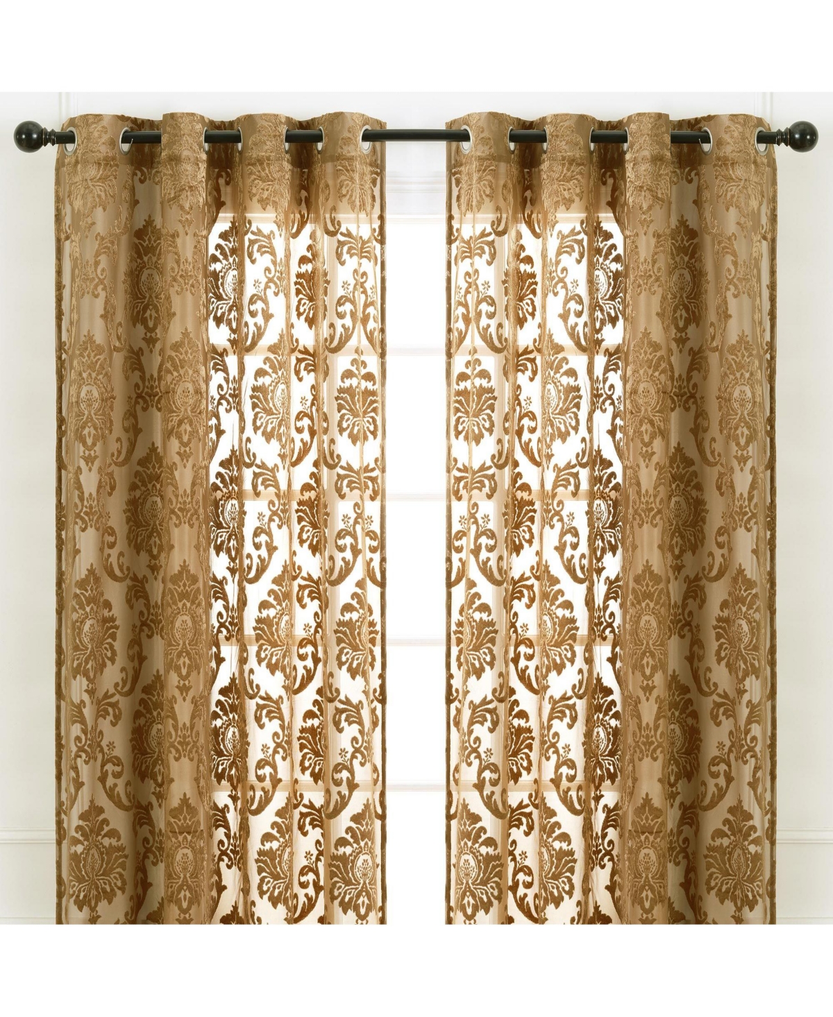 Chanasya Premium Devore Sheer Grommet Curtains - Classy, Light Filtering Drapes for Living Room or Bedroom - 52