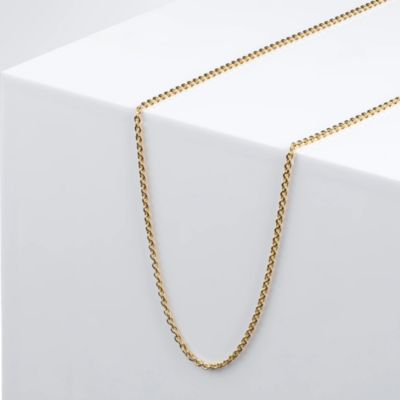 Women's Rolo Chain Necklace in 14k Gold-Plated Sterling Silver with Extender