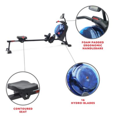 Hydro + Dual Resistance Smart Magnetic Water Rowing Machine, Blue