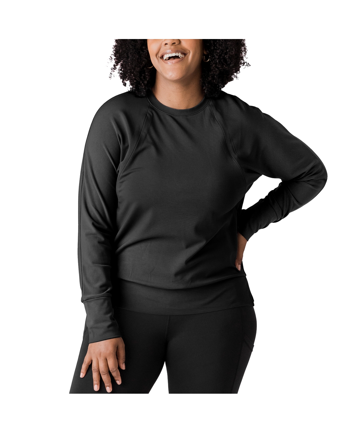 Maternity Nursing Crew Neck Sweatshirt - Black