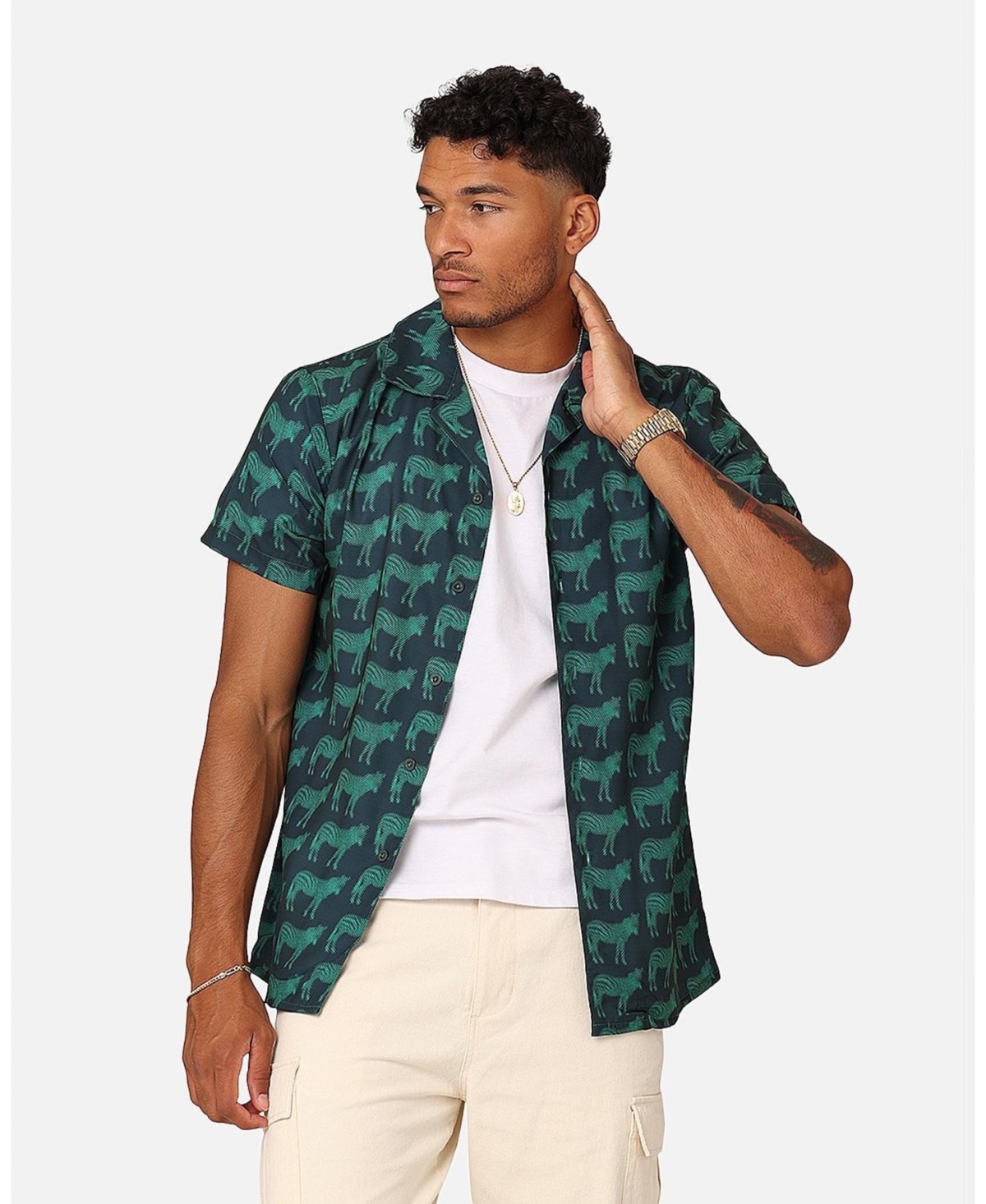 Men's Zently Button Up Shirt - Green