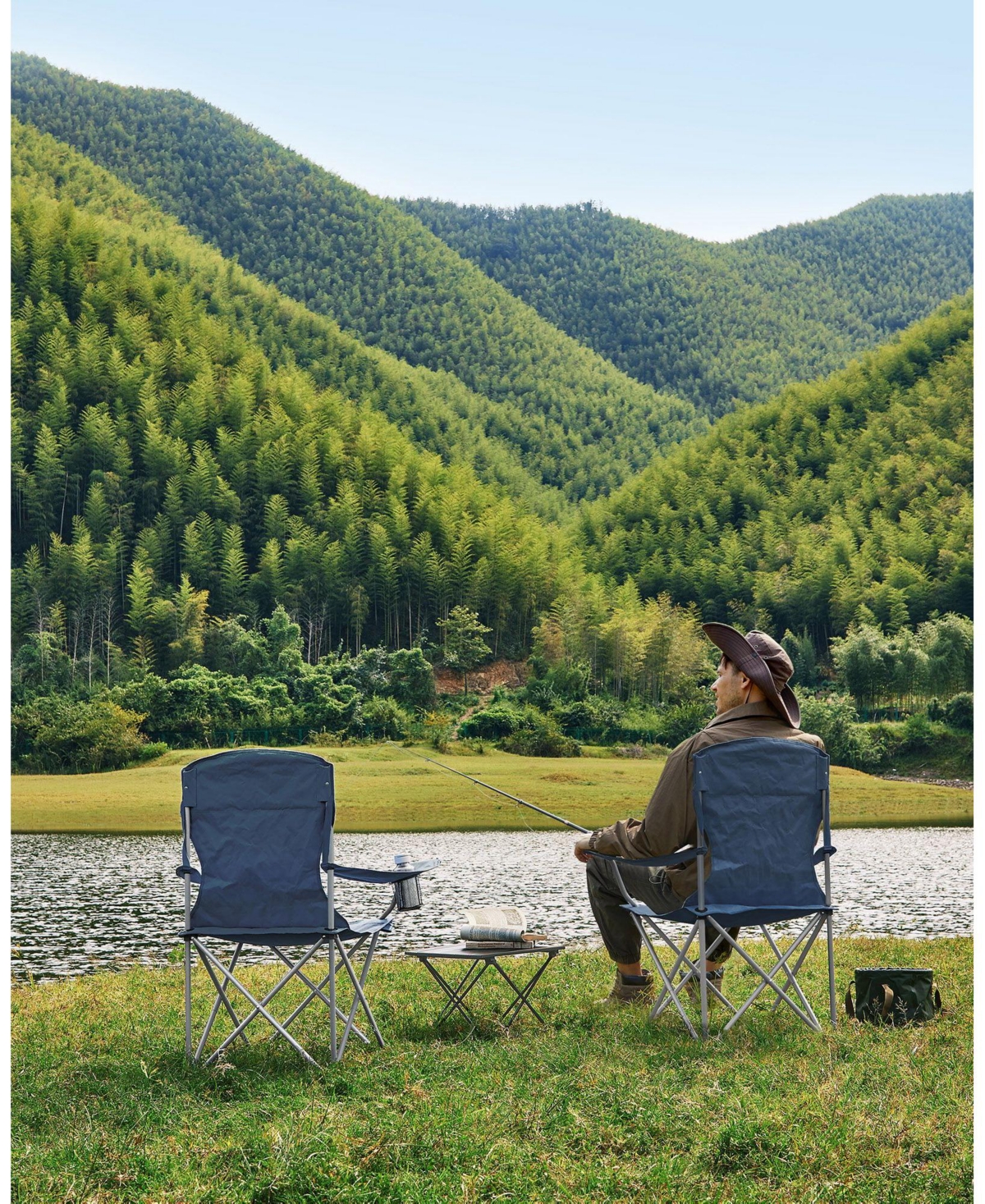 Slickblue Set of 2 Heavy Duty Folding Camping Chairs, 330 lb Capacity, Portable Outdoor Seating