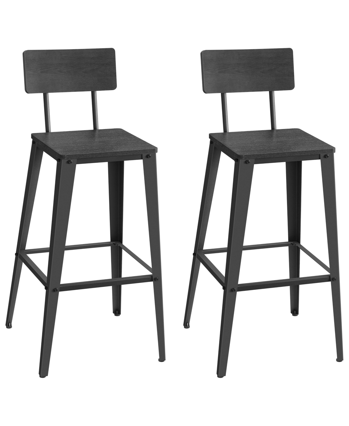 Slickblue Tall Bar Stools with Backs Stylish and Supportive Seating for Bars and Counters - Black