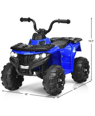 6V Battery Powered Kids Ride On ATV 4-Wheeler Quad w/ MP3 & LED Headlight Blue