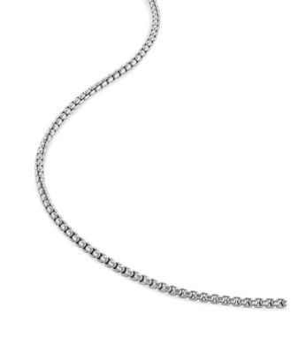 Men's 2mm Box Chain Necklace, 14K Gold Plated Sterling Silver