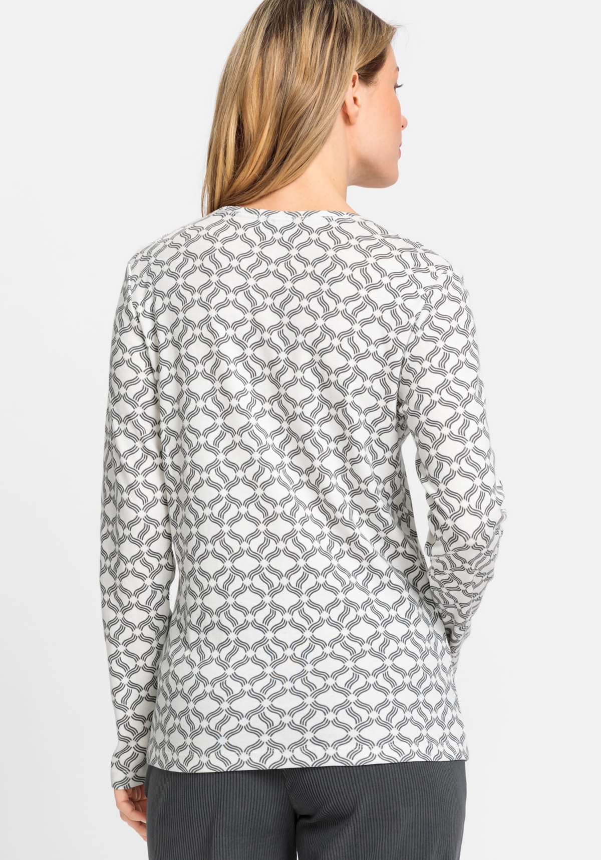 Olsen Women's Long Sleeve Allover Print T-Shirt