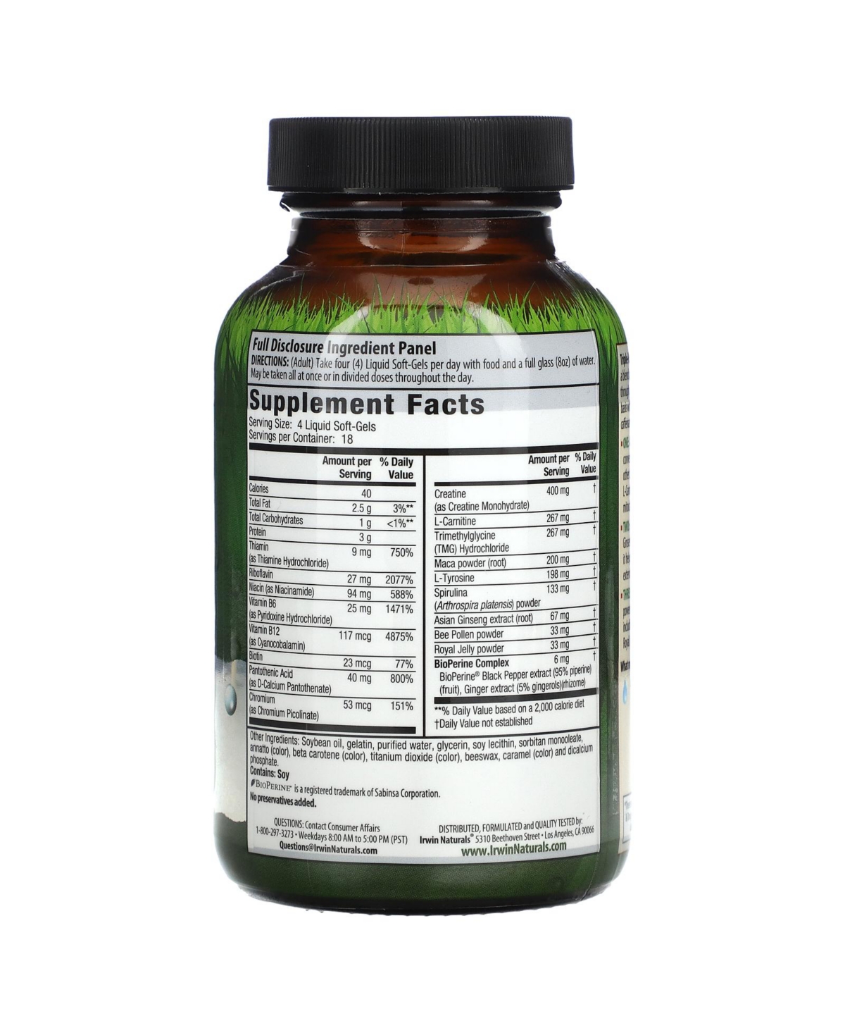 Irwin Naturals Triple-Boost Caffeine-Free Energy - Liquid Soft-Gels