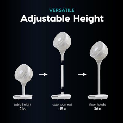WOOZOO Pedestal Oscillating Vortex Fan - 12 Speed, Remote, Timer, 360° Head Pivot, Quiet Air Circulator