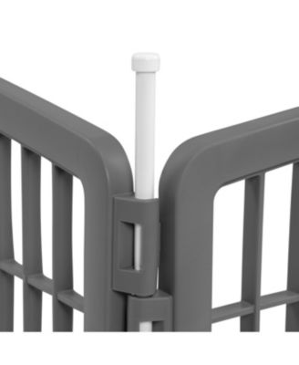 34'' Pet Playpen 2 Panel Add-On with Connecting Rods, Dog Playpen, Small Medium Large Dogs, Heavy-Duty Molded Plastic, Rust-Free, Gray