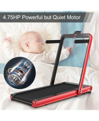 4.75HP 2 In 1 Folding Treadmill with Remote APP Control-Red