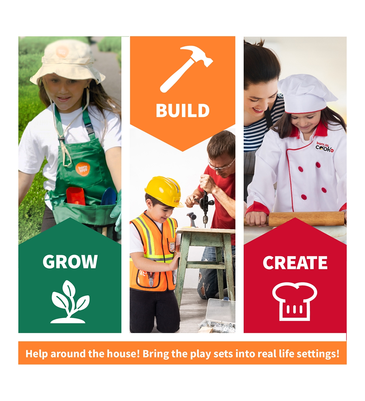 Bintiva - Dress Up Trunk: Worker - Chef - Garden