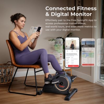 SMART Motorized Under Desk Elliptical, Bluetooth with Free SunnyFit App