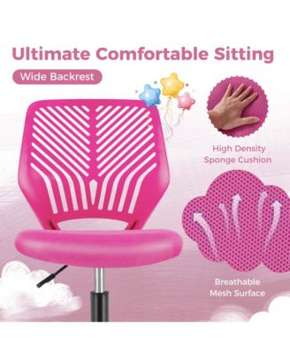 Height-adjustable Ergonomic Kids Desk Chair with Universal Casters Working Chair