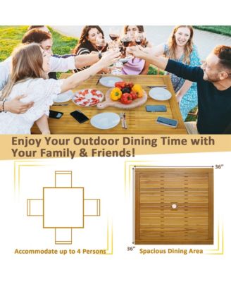 Patio Dining Table Acacia Wood Square Outdoor Bistro