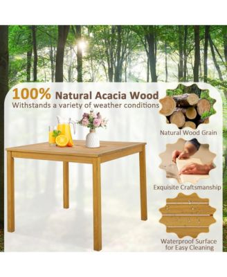 Patio Dining Table Acacia Wood Square Outdoor Bistro