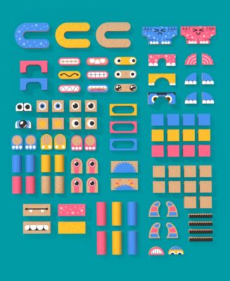 Make A Monster 100-Piece Solid Wood Block Set, Created for Macy's