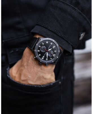 Graphite The Altitude Pilot Watch with Dual Time Zone & Nylon Strap