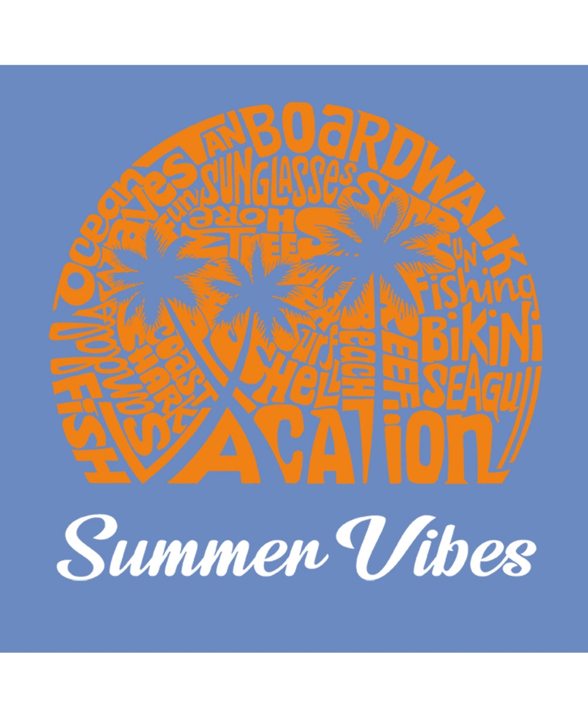 La Pop Art Boys Summer Vibes Word Art T-Shirt