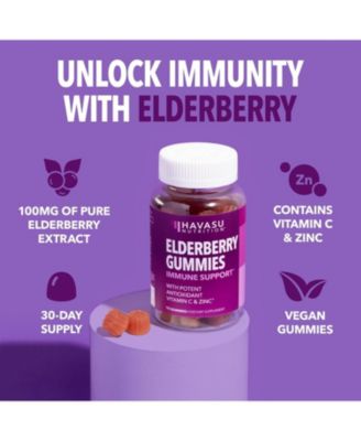 Elderberry Gummies for Adults, Immune System Supplement, Elderberry Flavor, 120ct