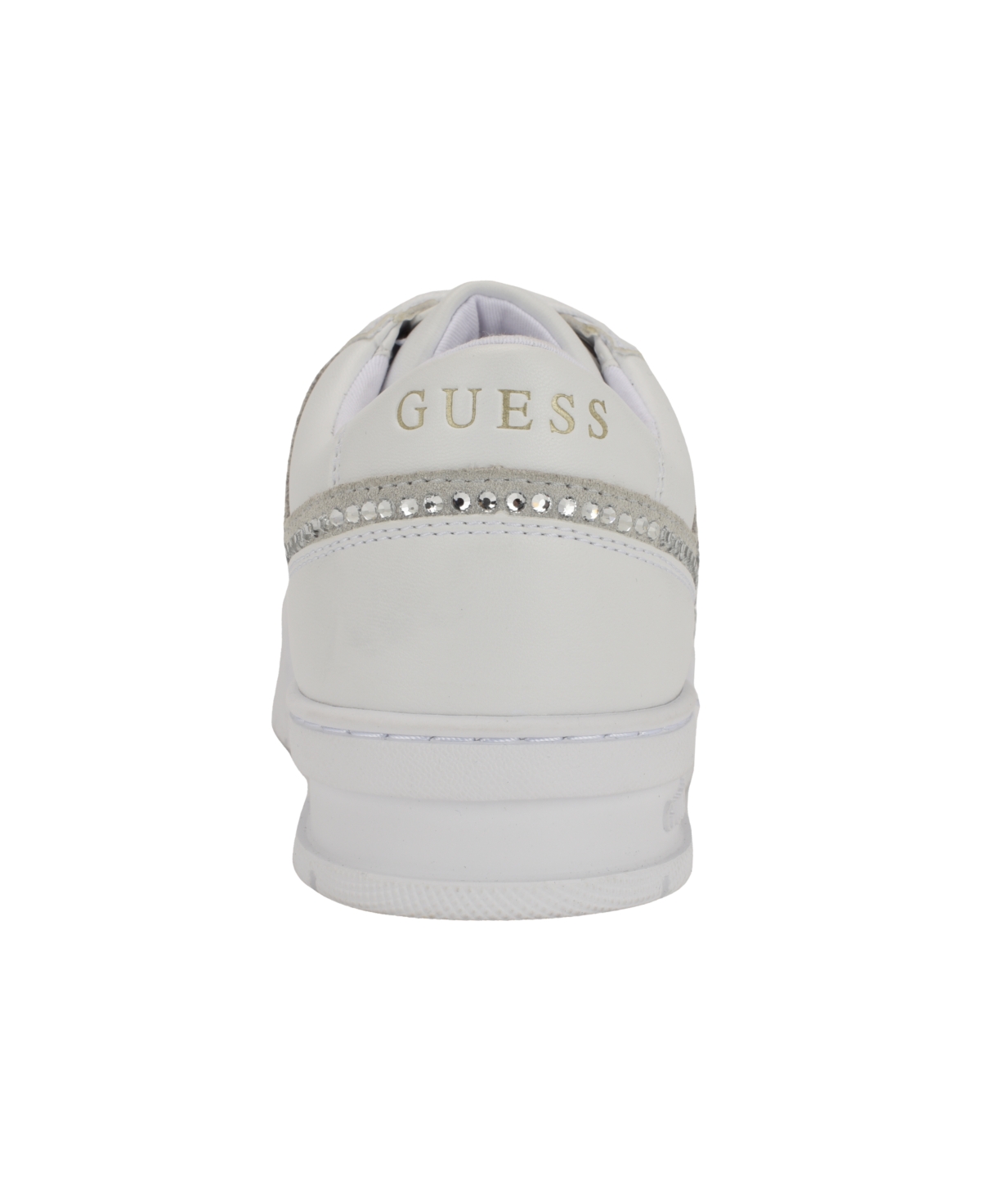 Guess Women's Cieska Triple Triangle Embellished Court Sneakers - Silver Rhinestone