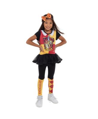 Little Girls Gryffindor Ravenclaw Cosplay T-Shirt Dress Leggings and Headband 3 Piece Outfit Set to