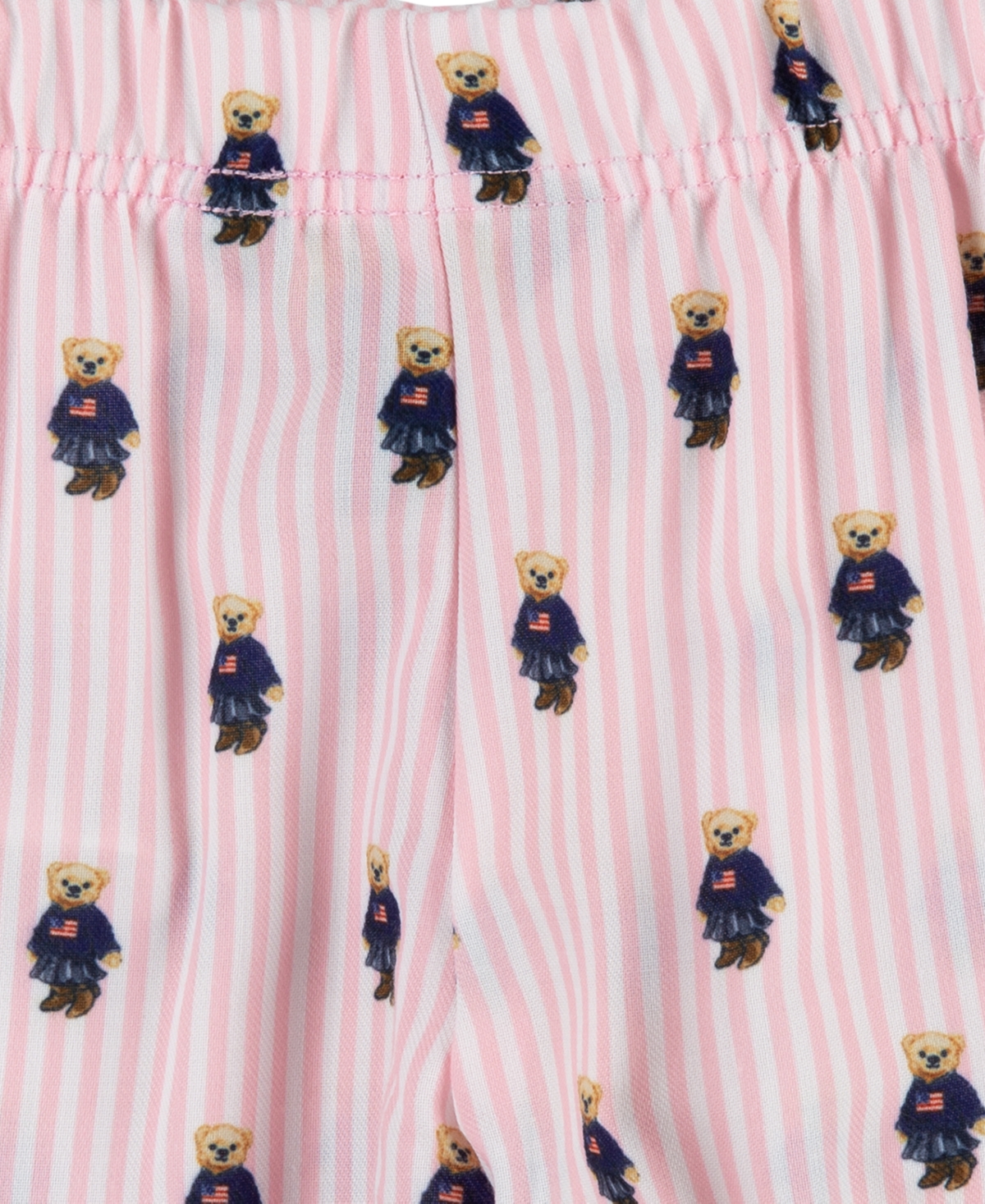 Polo Ralph Lauren Big Girls Polo Bear Long Sleeve Pajamas, 2-Piece Set -Carmel Pink
