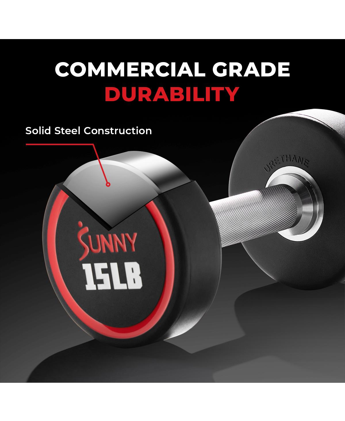 Sunny Health & Fitness Signature Style Polyurethane Round Dumbbells 35-Pound – Sf-DB02-35