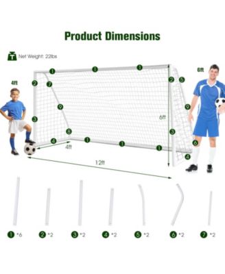 12 x 6 Feet Soccer Goal with Strong PVC Frame and High-Strength Netting