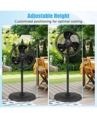 16 Inch Outdoor Misting Fan Oscillating Pedestal Fan with 3 Mist Levels