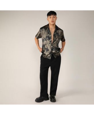 Men's Midnight Black & Metallic Gold Metallic Ombre Shirt