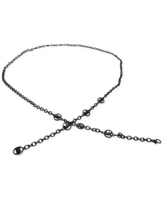 MK Mini Chain Belt with Pave Logos NWT Michael Kors Brown Signature Reversible Pave Logo Belt  main image 4