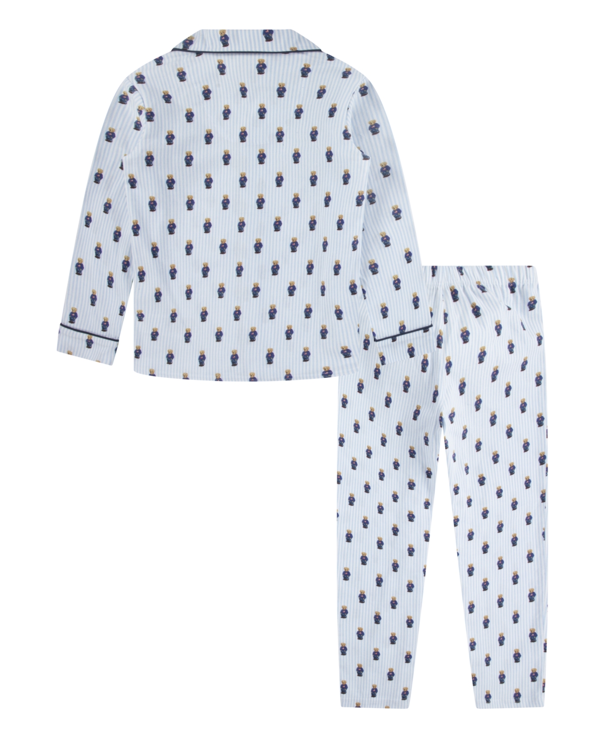 Polo Ralph Lauren Big Polo Bear Long Sleeve and Pant Pajamas, 2-Piece Set -Elite Blue