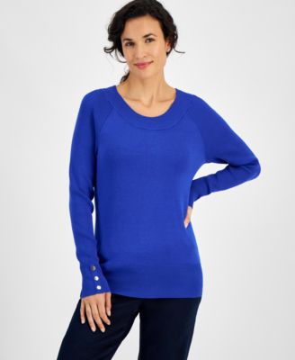 JM Collection - Women's Rib-Knit Raglan-Sleeve Sweater