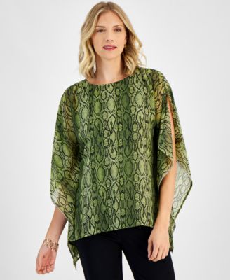 JM Collection Petite Fancy Python Chiffon Poncho Top Created for Macy s Macy s