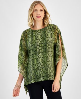 売れ筋商品|||ジェイエムコレクション カットソー トップス レディース Petite Artisan Medallion-Print Embellished Top, Exclusively at Macy's Deep Black 29639485_fpx.tif?$filterlrg$&