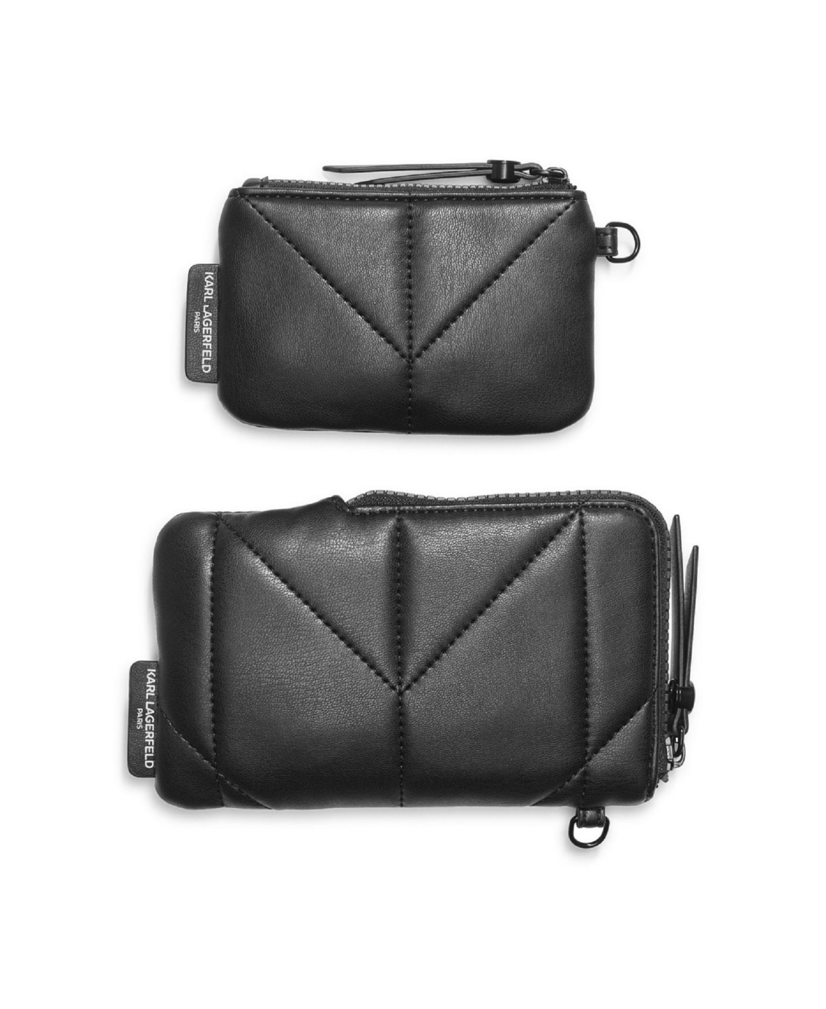 Shop Karl Lagerfeld Lanyard Zipper Wallet In Shell