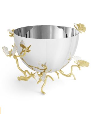 Butterfly Ginkgo Gold Serving Bowl