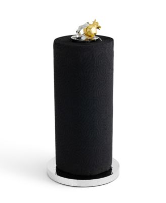 Pomegranate Silver and Gold Paper Towel Holder, 6.3" x 6.3"