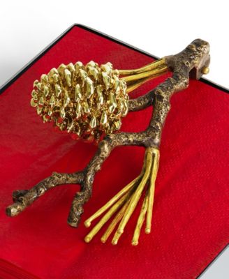 Pinecone Cocktail Napkin Holder, 5.24" x 5.24"