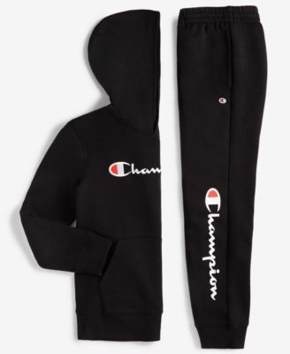 Champion Big Boys Signature Pullover Hoodie & Joggers
