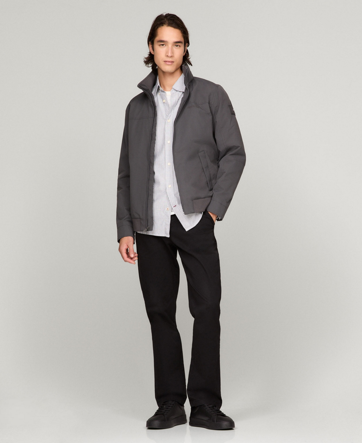 Tommy Hilfiger Men's Regatta Water Resistant Jacket In Gray