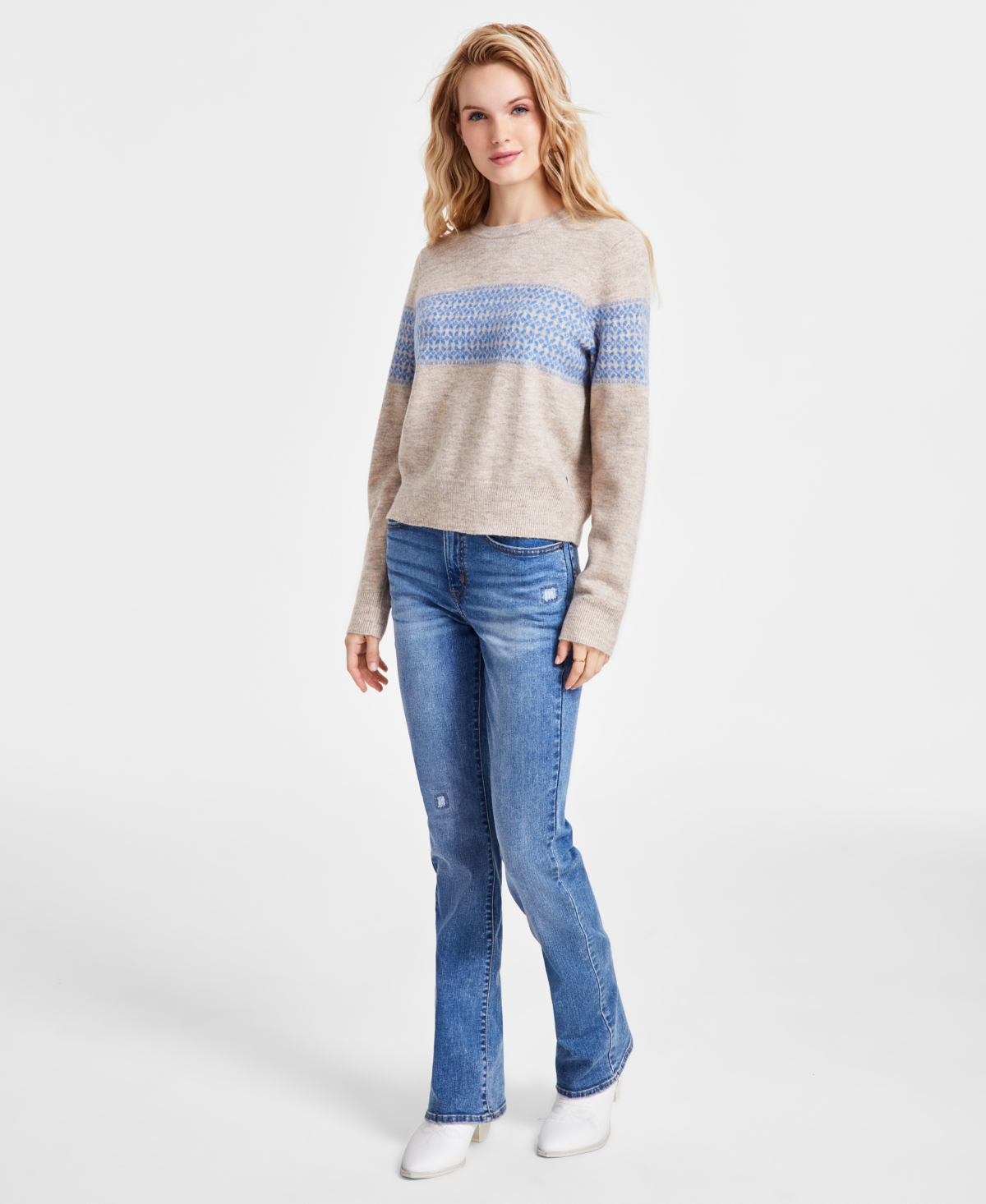 LEVI'S WOMEN'S FAIR ISLE STRIPE SWEATER MACY'S EXCLUSIVE 