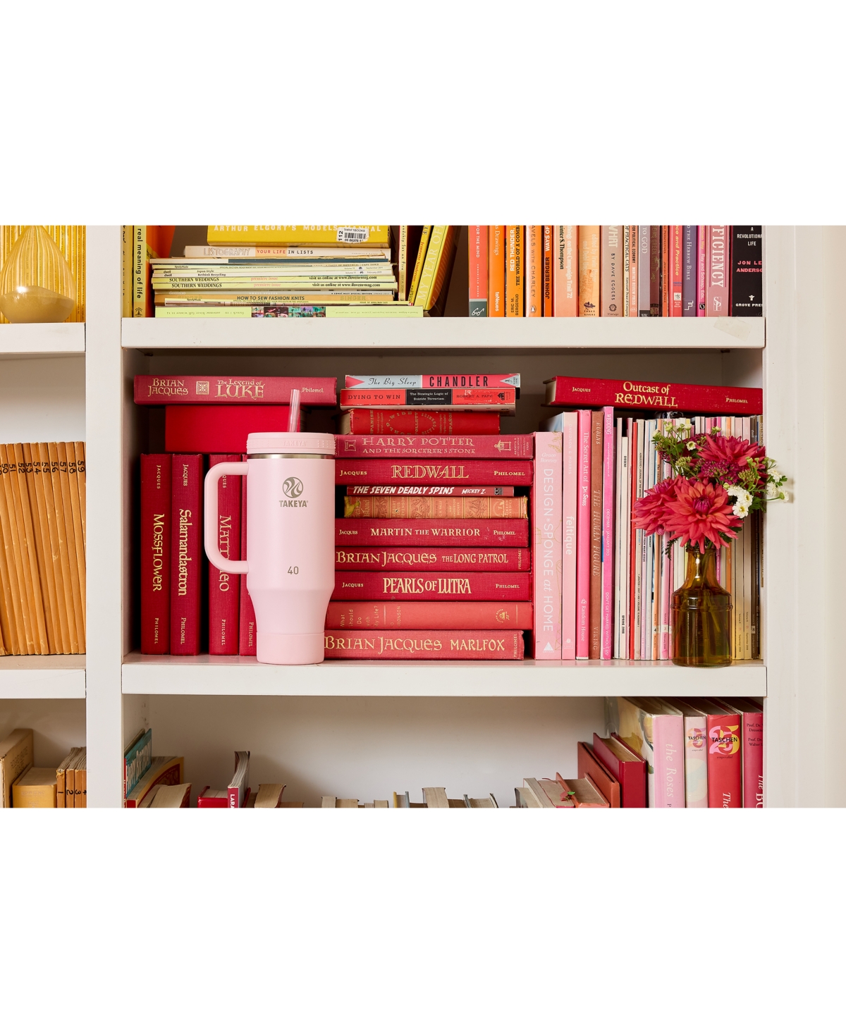 Shop Takeya Fixed Handle 40-oz. Insulated Stainless Steel Tumbler In Blush