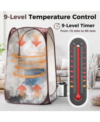 Full-Body Personal Sauna Tent with 1000W 3L Steam Generator-Coffee